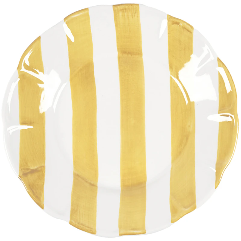 Stripe Sidetallerken 22 cm, Gul