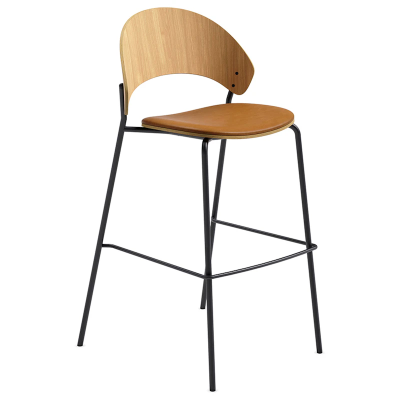 Dosina Barstol 65 cm, Eik / Cognacfarget Skinn