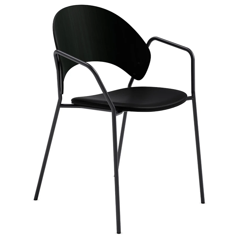 Dosina Lenestol, Svart Eik / Black Leather