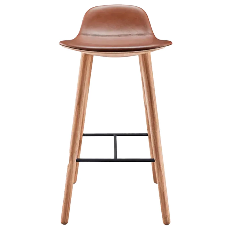 Yuuga Barstol H75 cm, Eik/Cognacfarget
