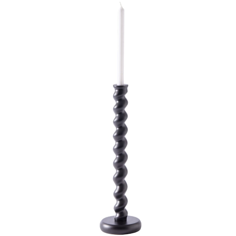 Candle Holder Twister Black M Lysestake