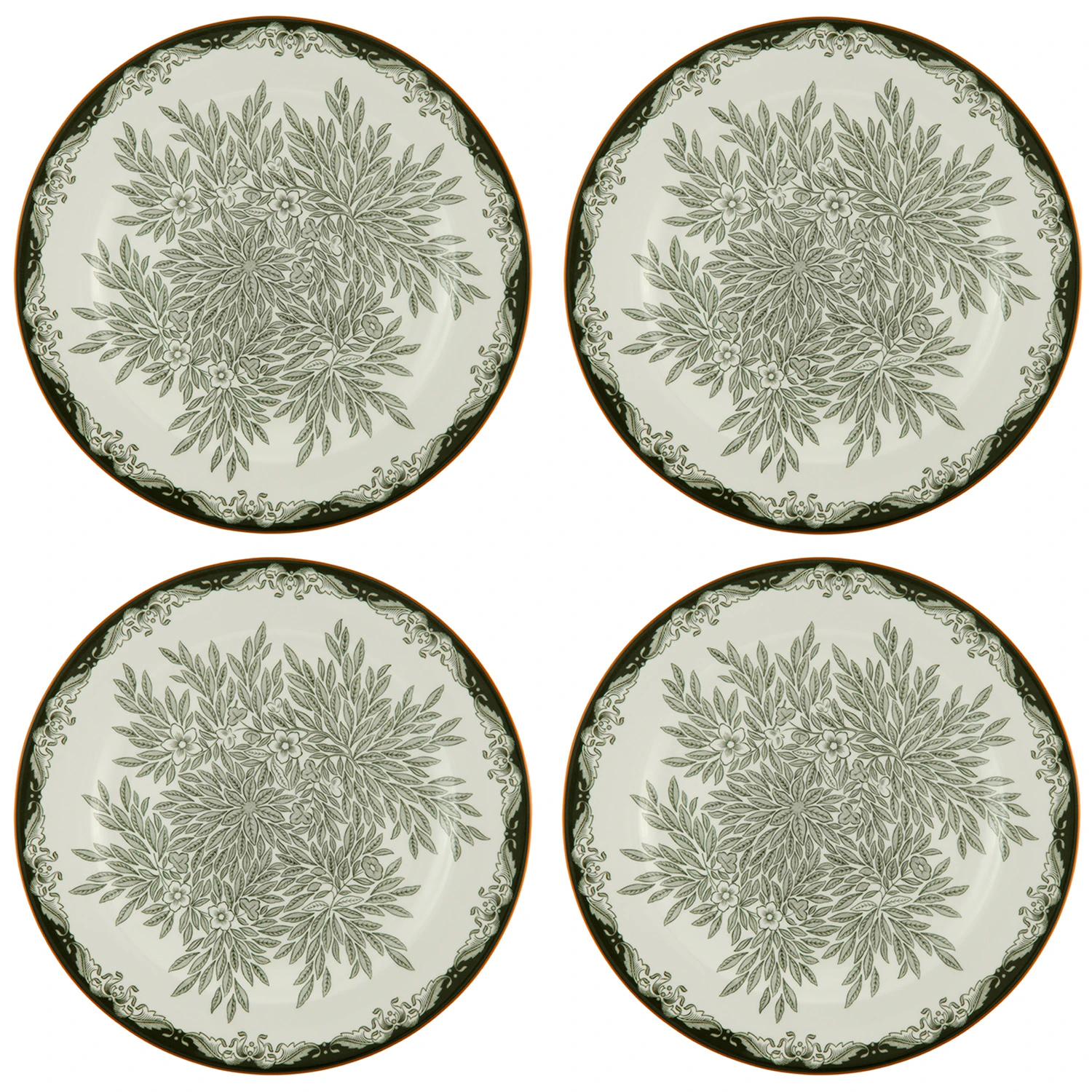 Ostindia Floris Tallerken 27 cm 4-pk, Gr&oslash;nn
