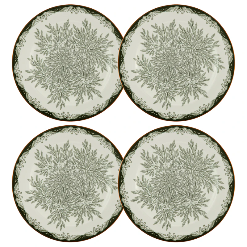 Ostindia Floris Tallerken 27 cm 4-pk, Grønn