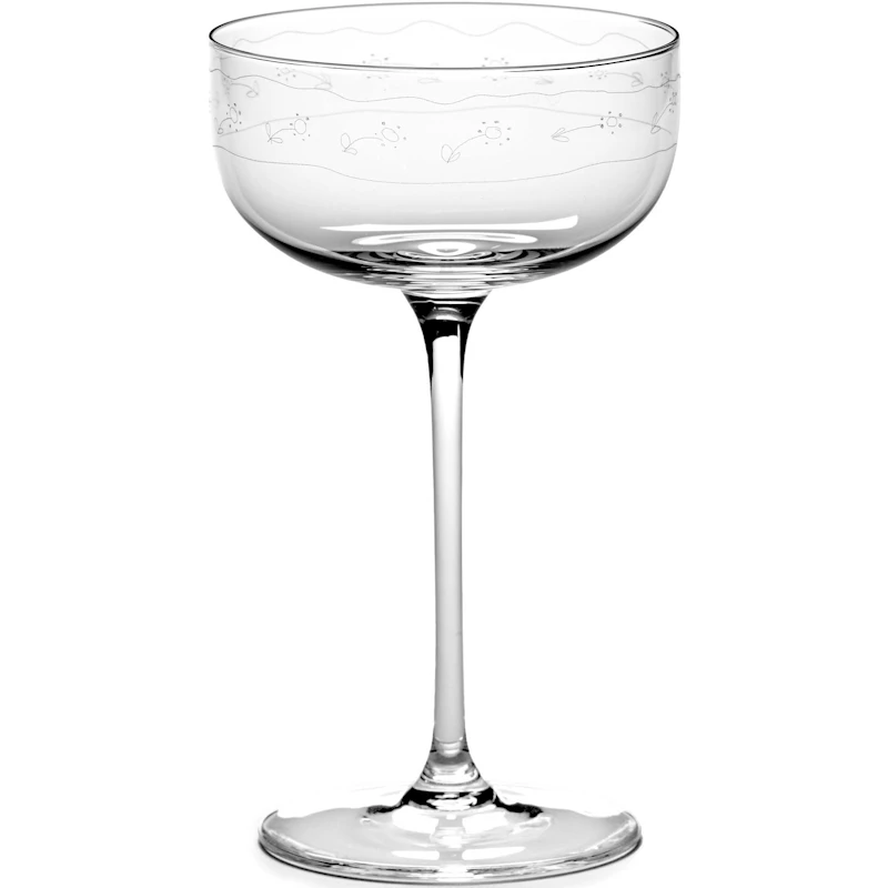 Midnight Flowers Champagneglass 24 cl, Transparent