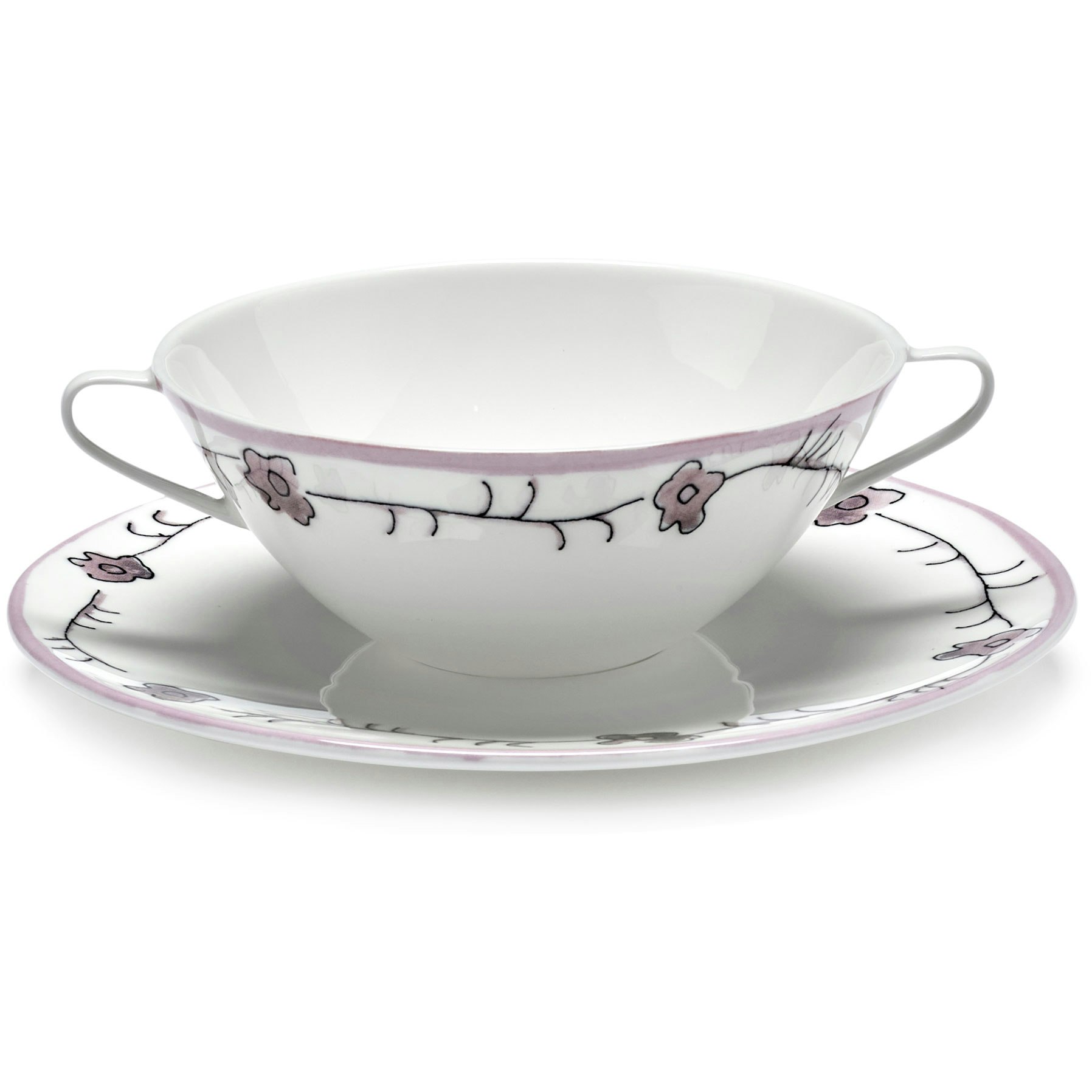 Dark Viola Suppebolle Med Tallerken