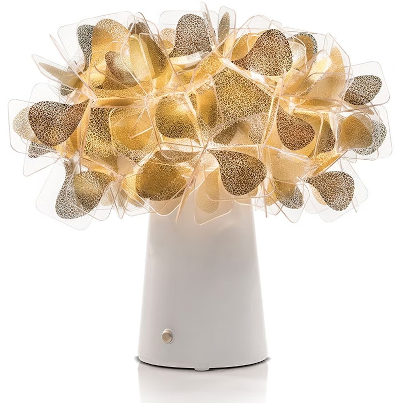 Clizia Bordlampe Bærbar, Gull / Hvit