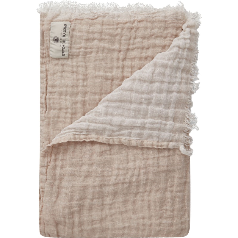 Linen Pledd 130x170 cm, Off-white / Desert Beige