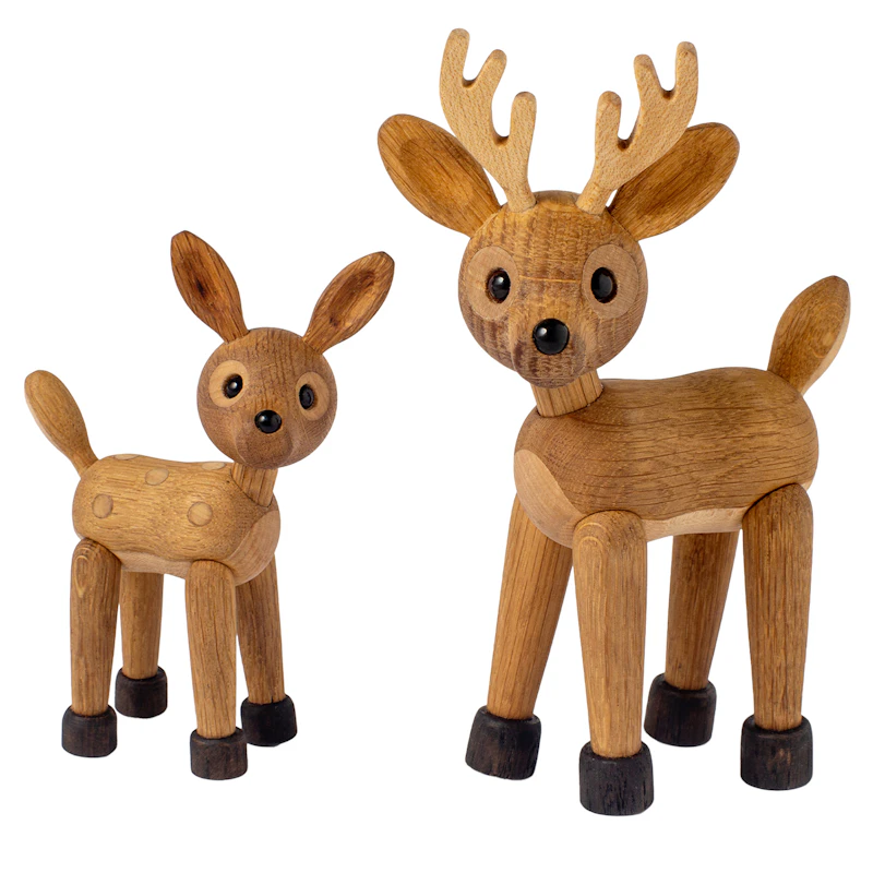 Spirit Deer Set With Wooden Figurines, Oak