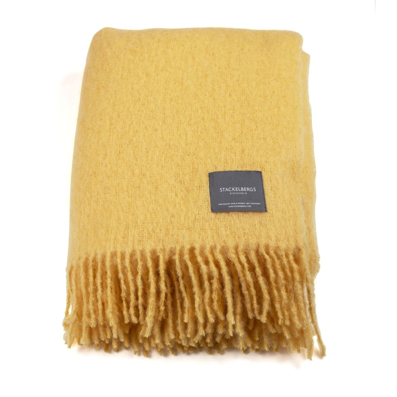 Mohair Teppe Rullet Frynse 130x170 cm, Golden Yellow