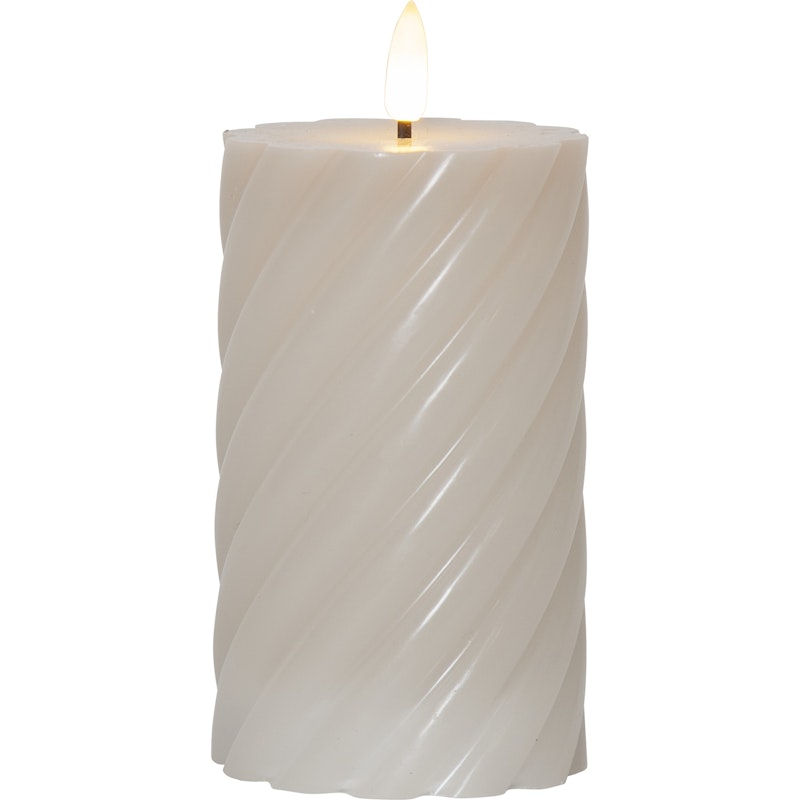 Flamme Swirl LED Kubbelys 15 cm, Beige