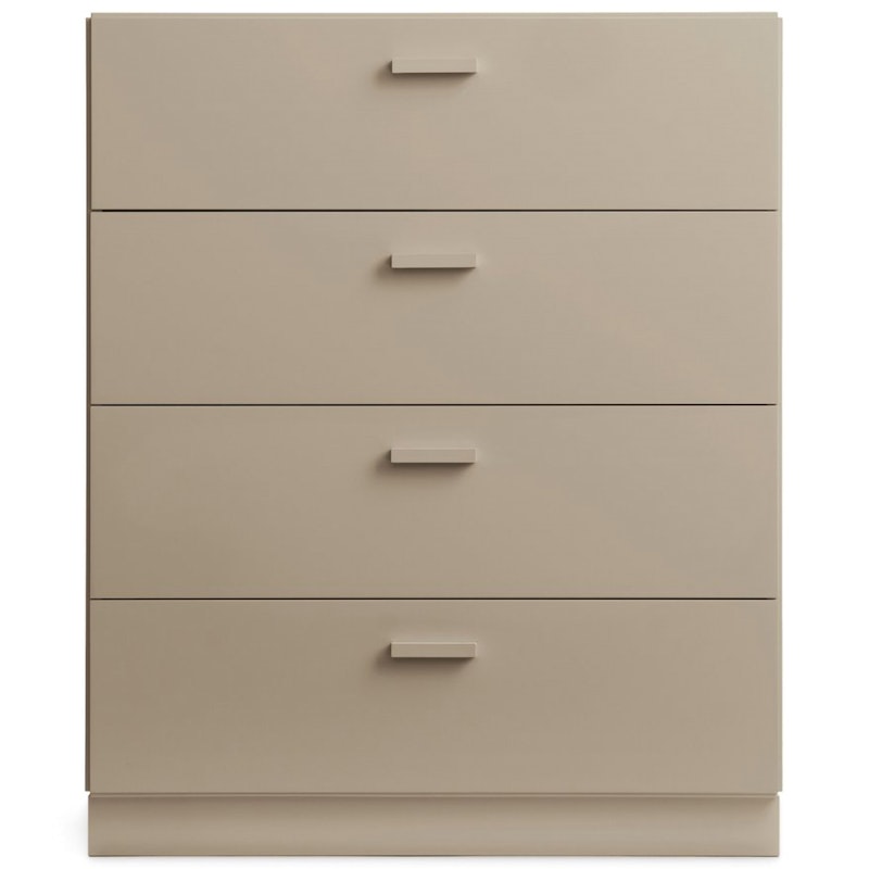 Relief Kommode Bred med Sokkel, Beige