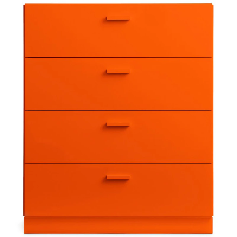 Relief Kommode Bred med Sokkel, Oransje