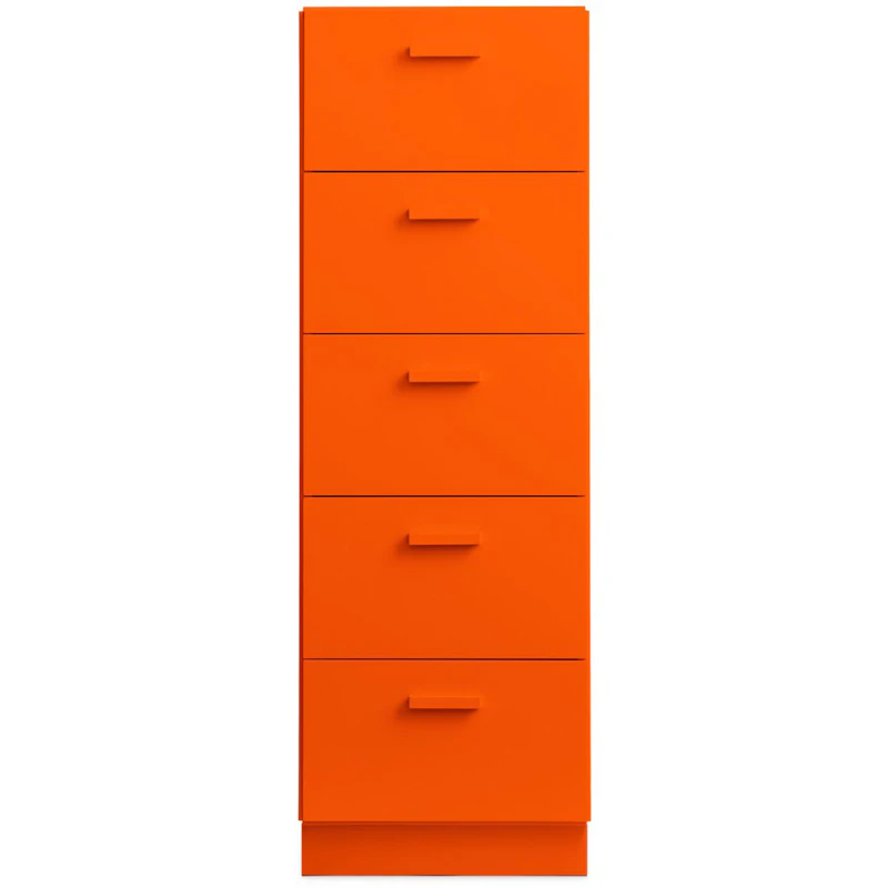 Relief Kommode Høy med Sokkel, Oransje