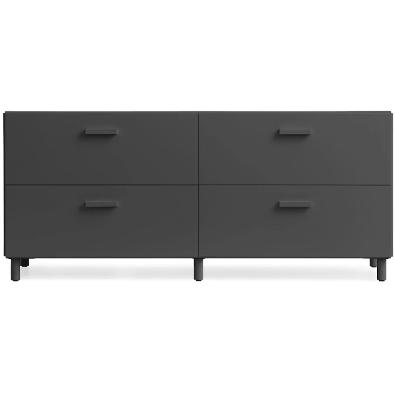 Relief Kommode Lav med Ben, Grå