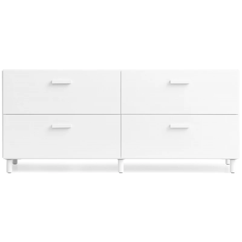 Relief Kommode Lav med Ben, Hvit