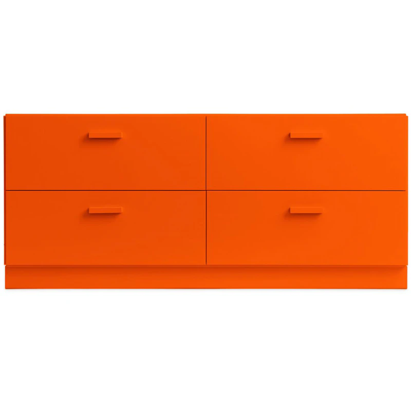 Relief Kommode Lav med Sokkel, Oransje