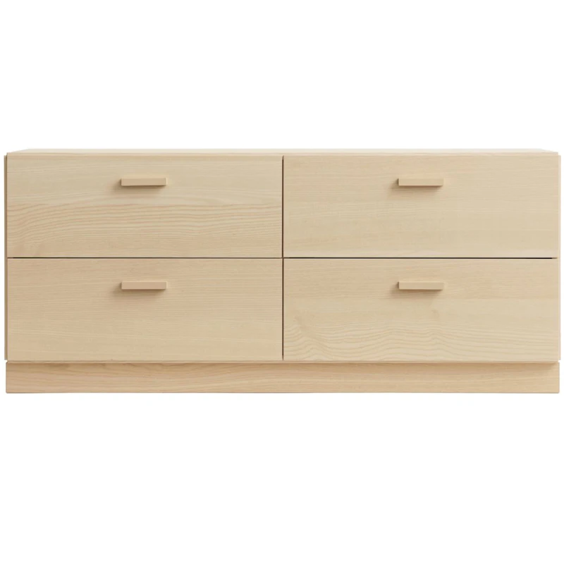 Relief Kommode Lav med Sokkel, Ask