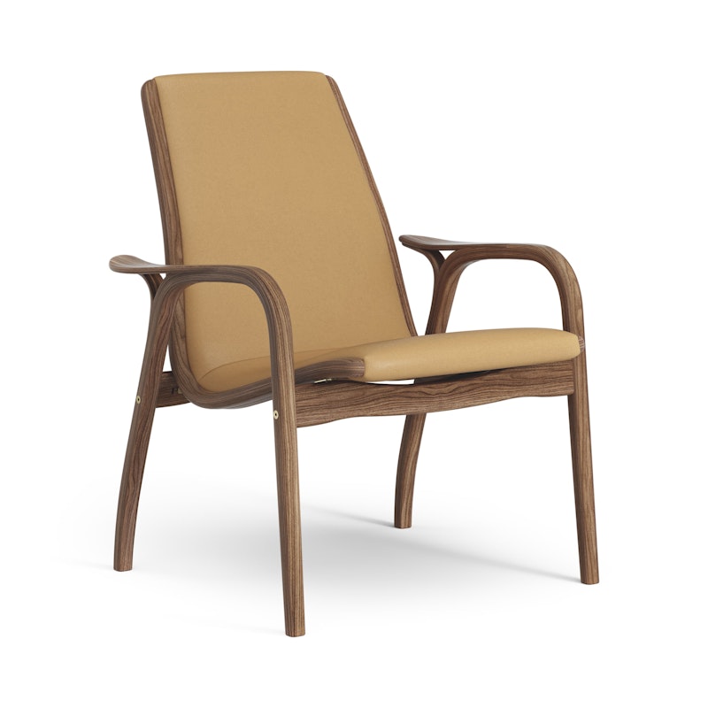 Laminett Lenestol Skinn, Lakkert Valnøtt / Light Brown