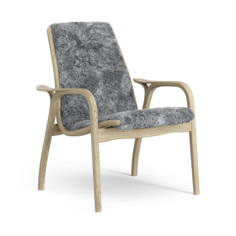Laminett Lenestol Saueskinn, Lakkert Eik / Scandinavian Grey