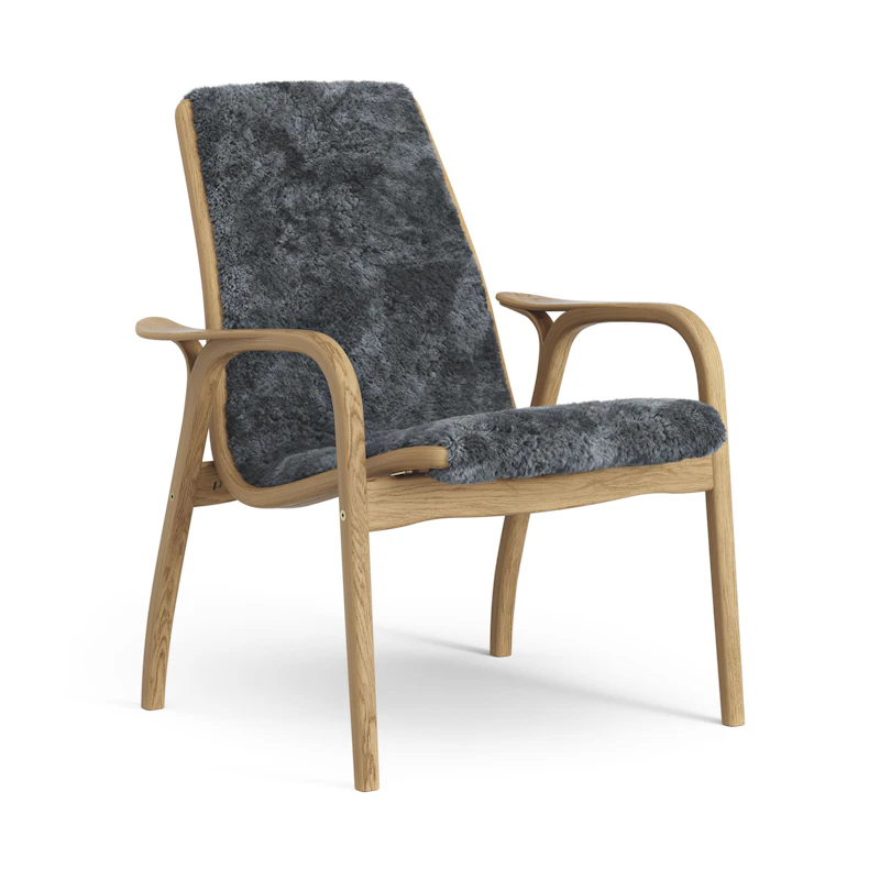 Laminett Lenestol Saueskinn, Oljet Eik / Charcoal