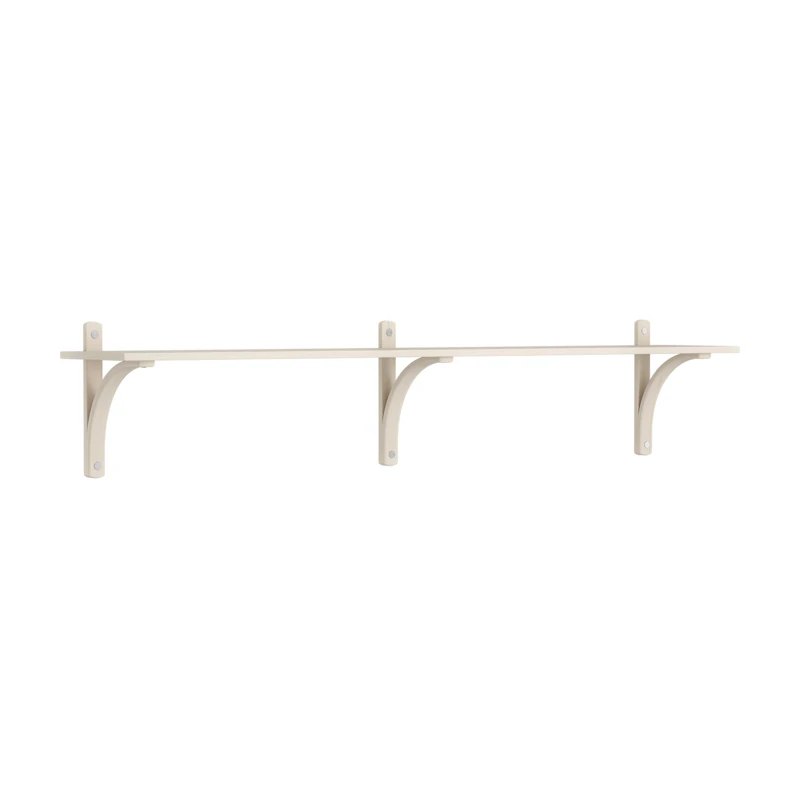 Levi Wall Shelf 180 cm Small, Aluminium / White Pigmented Ash