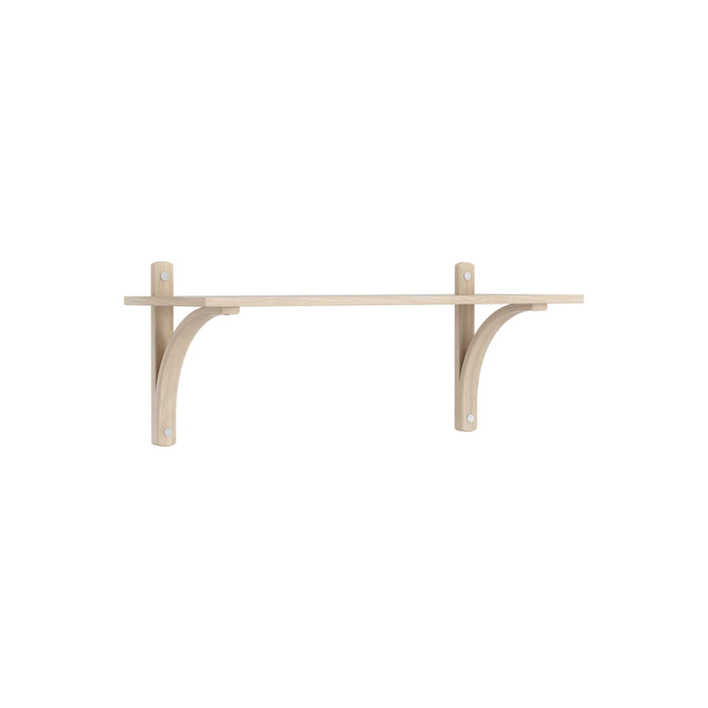 Levi Wall Shelf 90 cm Small, Aluminium / White Pigmented Oak