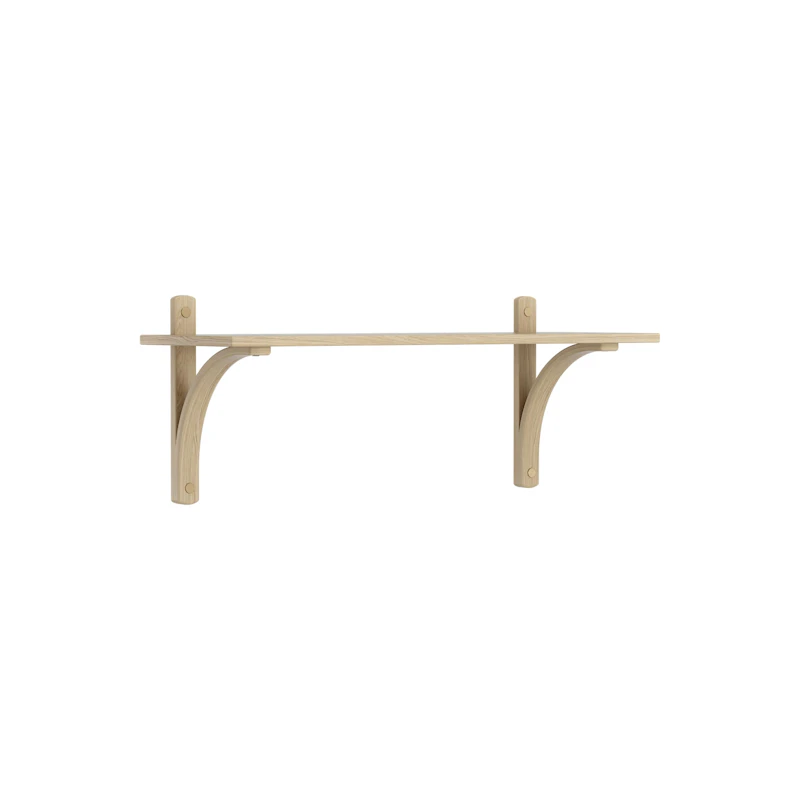 Levi Wall Shelf 90 cm Small, Aluminium / Naturlack Oak
