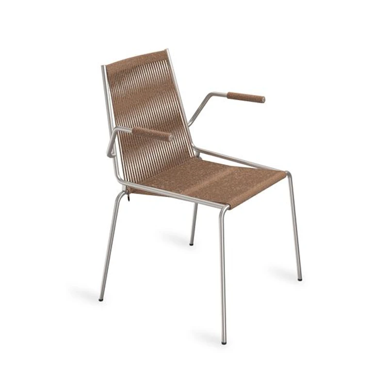 Noel Spisestol med armlener Stål/Brun ull