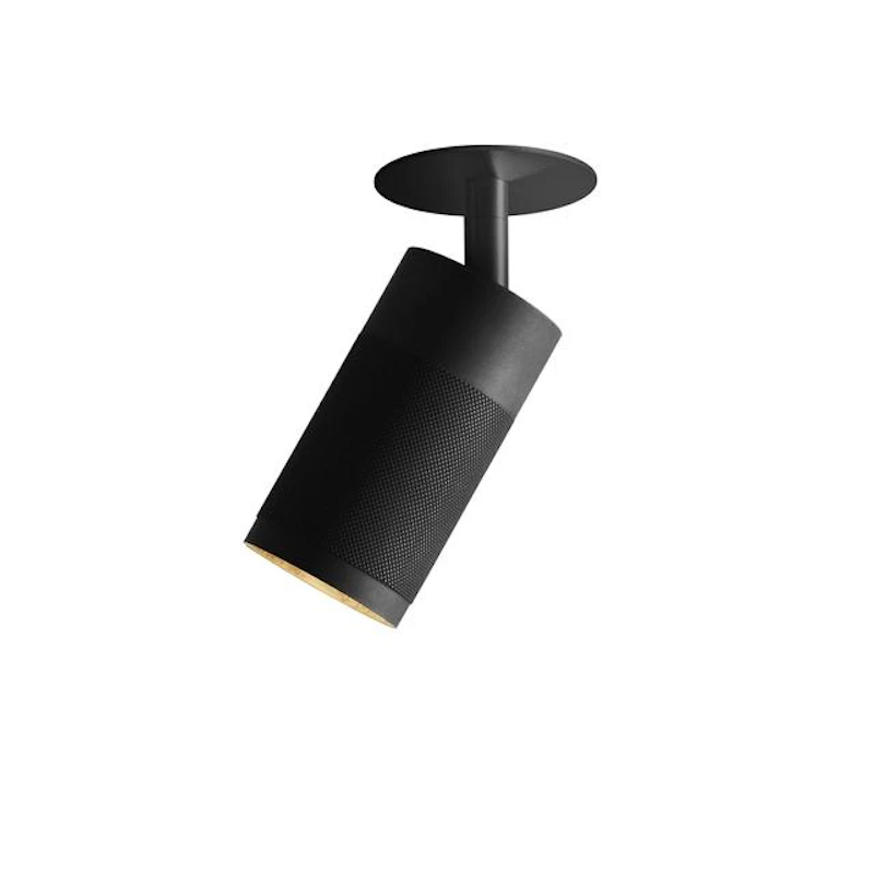 Patrone Innfelt taklampe Sort brunert messing Clip-Fit