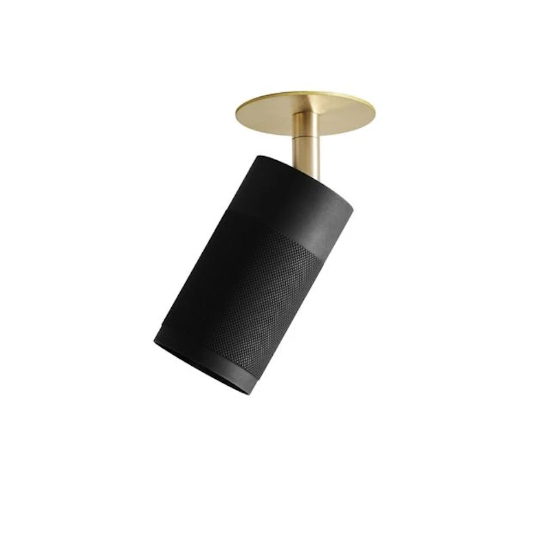Patrone Innfelt taklampe Sortbrunert/messing Box-Fit