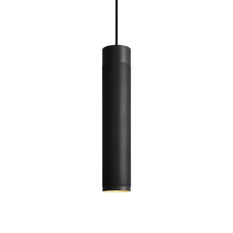 Patrone Pendel Lang Sort brunert messing