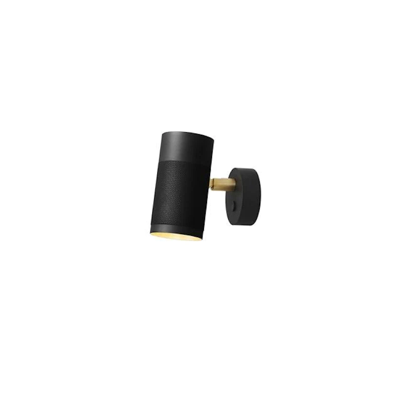 Patrone Vegglampe Liten Sort brunert messing/messing