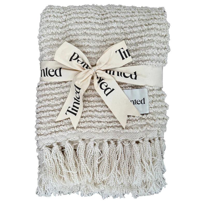 Janzen Wool Plaid Bouclé 130x170 cm, Off-white