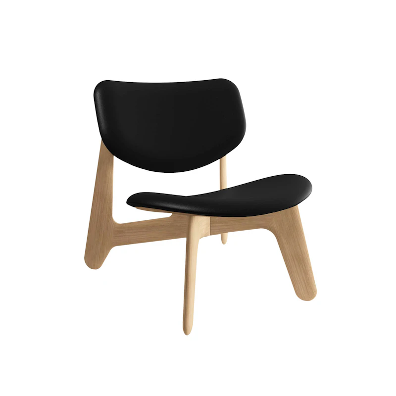 Slab Loungestol, Naturlig / Sort Skinn