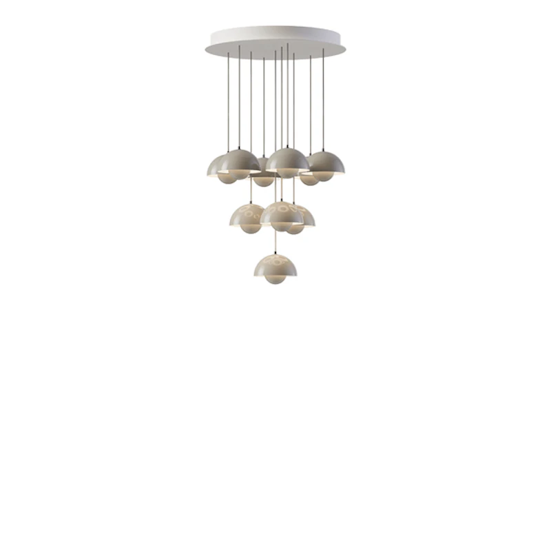 Flowerpot VP10 Lysekrone 10 Stk Ø53 Grå Beige