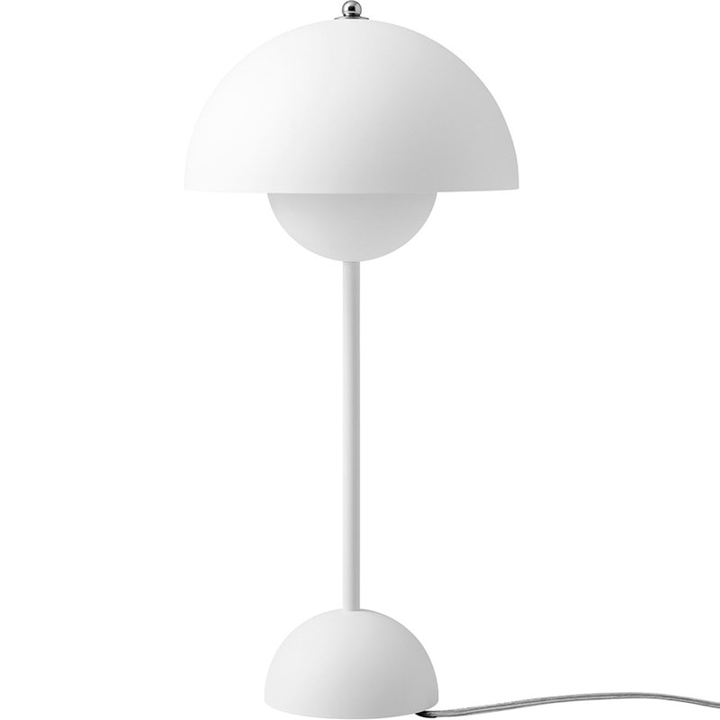 Flowerpot VP3 Bordlampe Laget av PVC, Laget av malt metall, Matt White