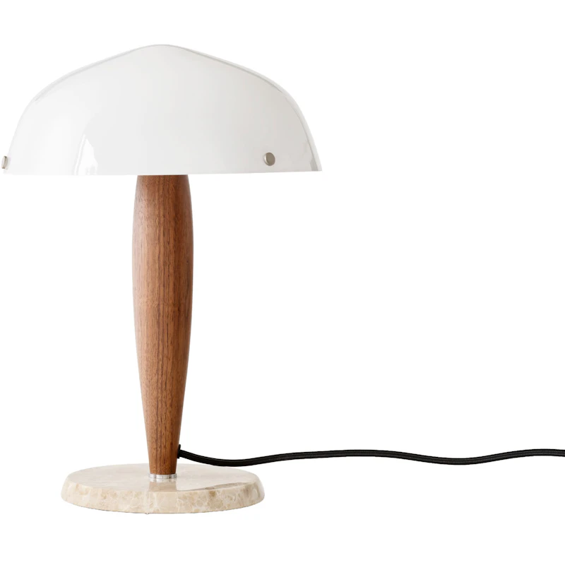 Herman SHY3 Bordlampe, Creme/Valnøtt