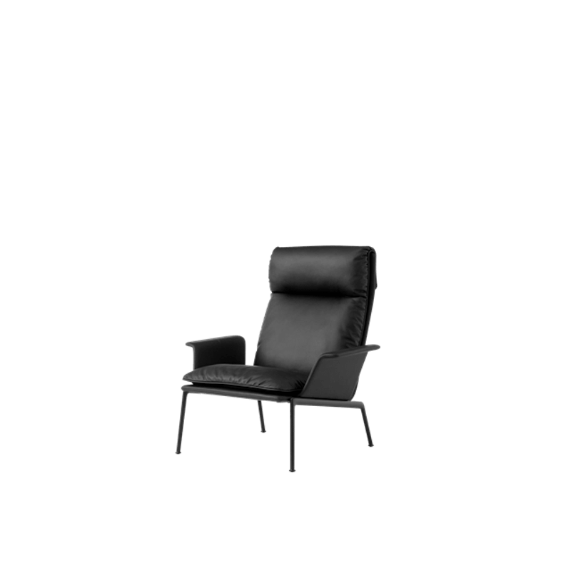 Muno LN17 Lenestol Med Armlener & Høy Rygg Varm Sort/Noble Leather Black