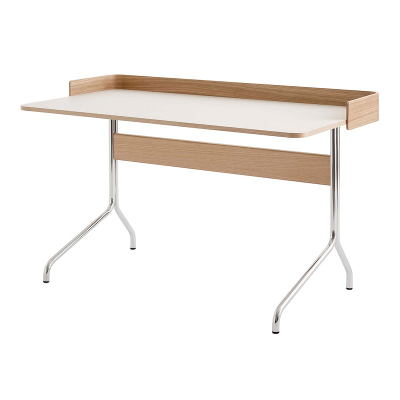 Pavilion AV17 Skrivebord, Mushroom / Oak / Chrome Leg