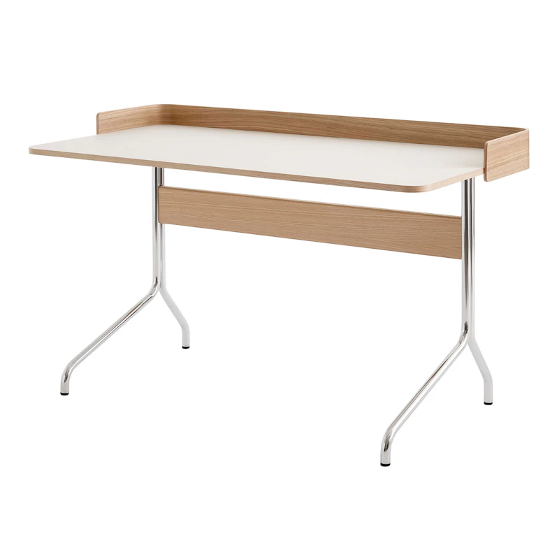 Pavilion AV17 Skrivebord, Mushroom / Oak / Chrome Leg