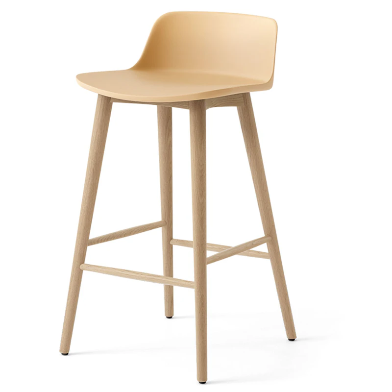 Rely HW118 Lav Ryggstøtte 65 cm, Lakkert Eik / Beige Sand