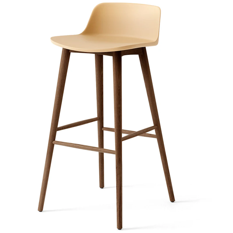 Rely HW123 Lav Ryggstøtte 75 cm, Lakkert Valnøtt / Beige Sand