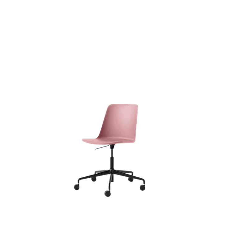 Rely HW28 Spisestol Uten Armlener Svingbar Med Hjul Soft Pink/Sort