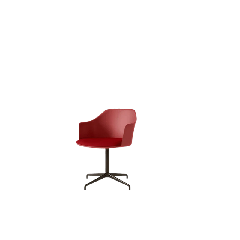 Rely HW39 Spisestol Med Armlener Svingbar Polstret Sete Vermilion Red/Bronse/Vidar 0556