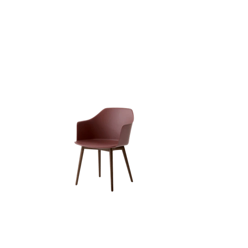 Rely HW76 Spisestol Med Armlener Red Brown/Lakkert Valnøtt