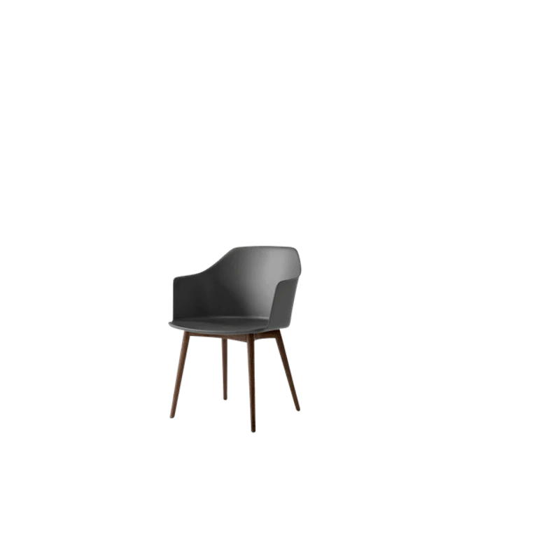 Rely HW76 Spisestol Med Armlener Stone Grey/Lakkert Valnøtt