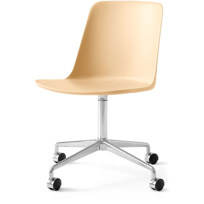 Rely Stol HW21 Swivel, Polert Aluminium / Beige