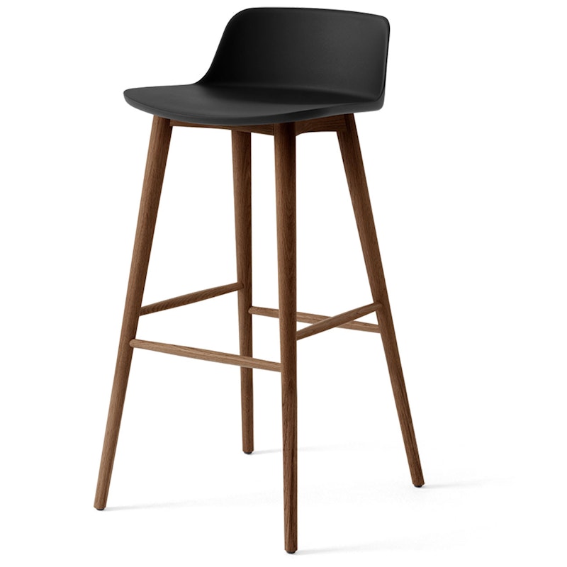 Rely HW123 Lav Ryggstøtte 75 cm, Lakkert Valnøtt / Sort