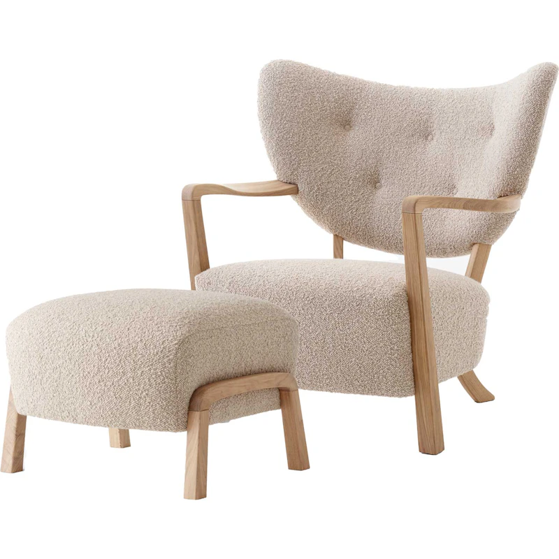 Wulff ATD2 Loungestol + Fotskammel, Eik/Karakorum 003
