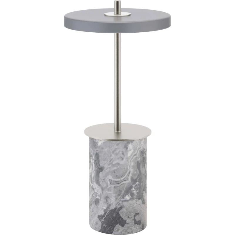 Asteria Move Mini Bordlampe Bærbar, Grå Marmor / Steel